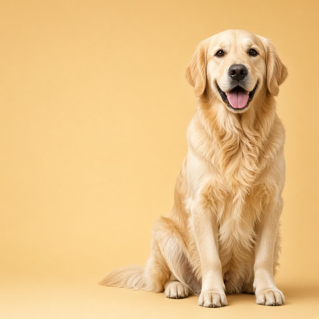 Sağlıklı ve mutlu bir golden retriever